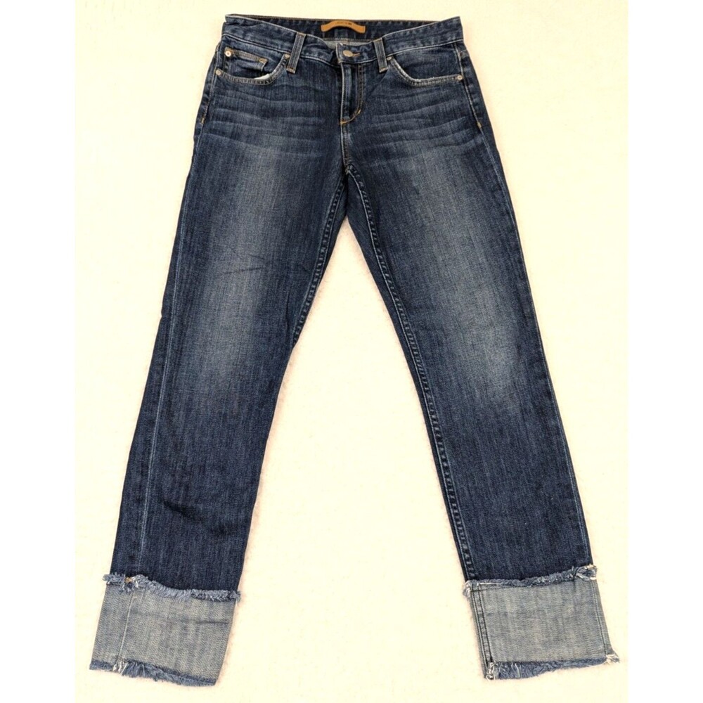 Joe's Jeans Women's Skinny Dark Blue Distressed Cuffed Hem